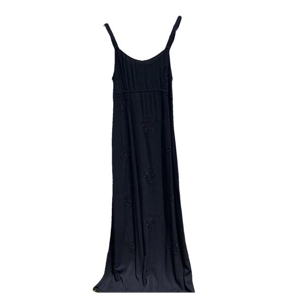 VTG Johnny Was Maxi Dress Small Black Embroidered Whimsigoth Boho Romance *Flaws - Picture 1 of 12